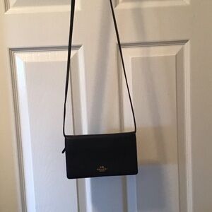 Coach Navy Blue Pebble Leather Crossbody Bag
